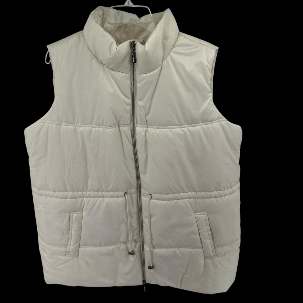 Peace Love World Quilted Puffer Vest Streetwear XL‎ Full Zip Oversized Cropped